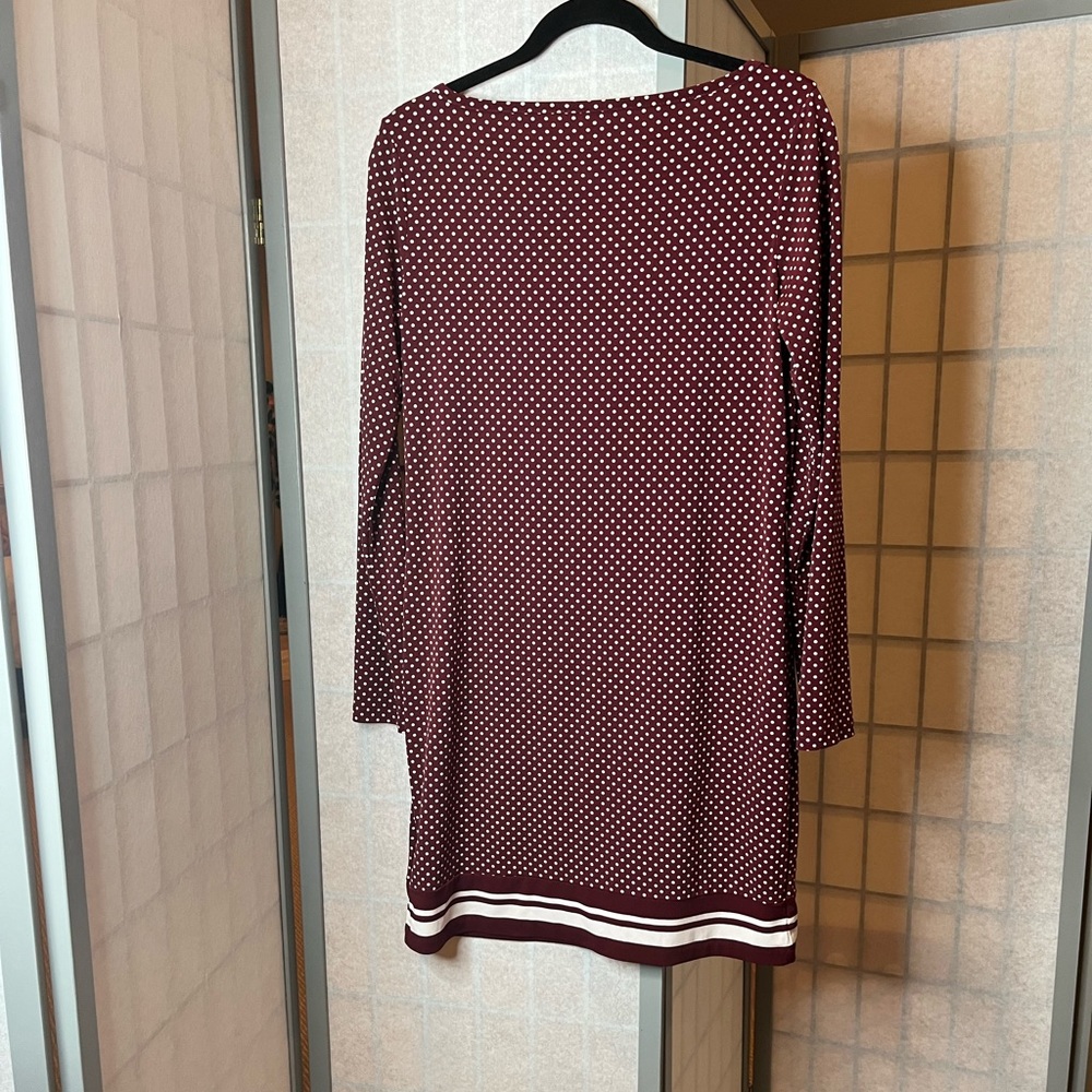 Michael Kors maroon polka dot jersey dress - Picture 4 of 4